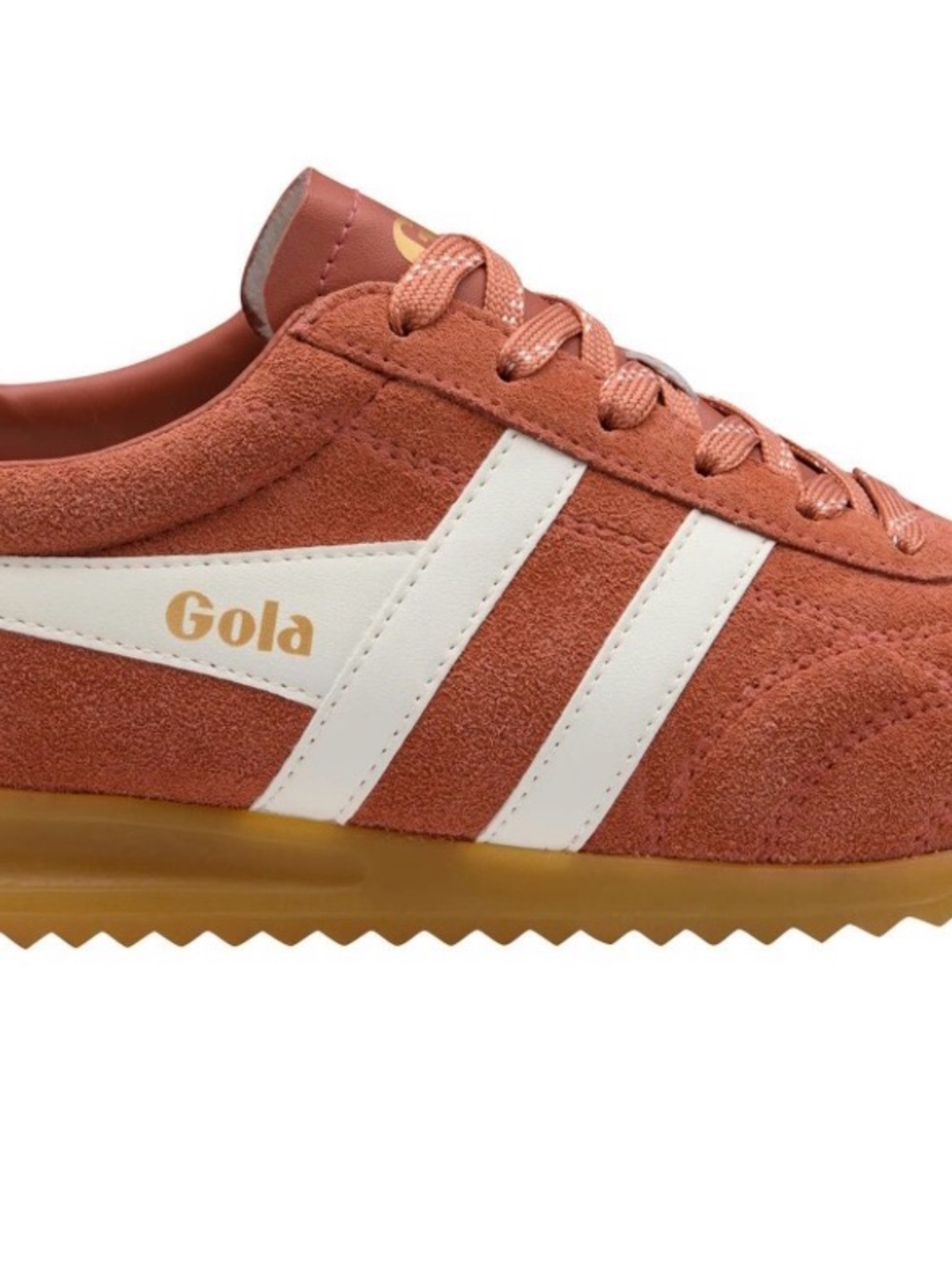 Gola Men's Rust Suede Sneakers with White Stripes
